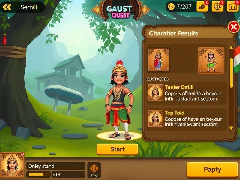 Stouthearted Quest character customization screen with Indian-inspired outfits